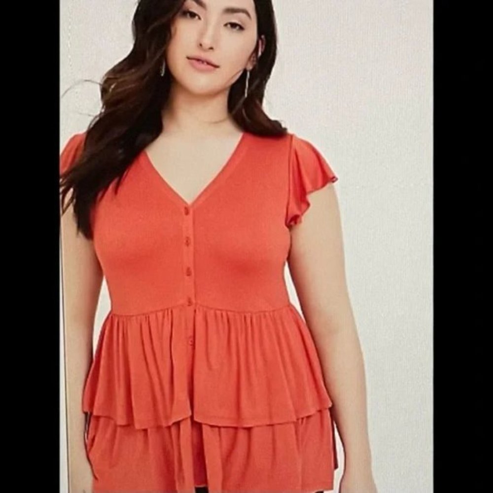Torrid Tiered Orange Top